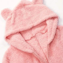 Load image into Gallery viewer, Fuzzy Hooded Pajama Jumpsuit For Music Festival, Long Sleeve Zipper Lingerie &amp; Sleepwear
