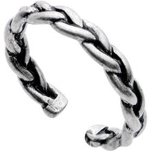 Load image into Gallery viewer, Silver Plated Braided Rope Toe Ring
