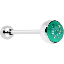 Load image into Gallery viewer, Green Faux Opal Fun with Color Barbell Tongue Ring
