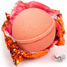 Load image into Gallery viewer, Life of the Party Pink Grapefruit Bath Bomb with Jewelry Ring Inside
