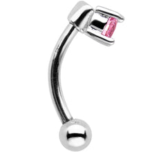 Load image into Gallery viewer, 5/16 Pink CZ Gem Fashionista Curved Eyebrow Rook Earring
