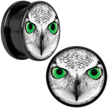 Load image into Gallery viewer, Black White Owl Black Anodized Screw Fit Plug Set 18mm
