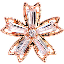 Load image into Gallery viewer, Clear CZ Gem Rose Gold Tone Anodized Lil Lily Cartilage Tragus Earring

