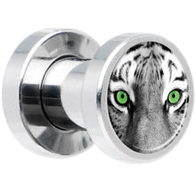 Load image into Gallery viewer, Black White Tiger Eyes Steel Screw Fit Plug Set 4G

