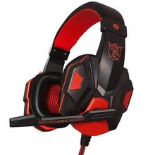 Load image into Gallery viewer, Gaming Red Black Wired Headset Stereo Gamer Headphone  Noise Cancelling Over Ear Headphones With Mic LED Light Bass Surround Soft Memory Earmuffs For Laptop
