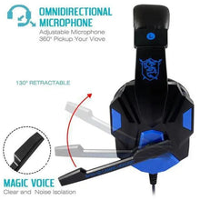 Load image into Gallery viewer, Gaming Red Black Wired Headset Stereo Gamer Headphone  Noise Cancelling Over Ear Headphones With Mic LED Light Bass Surround Soft Memory Earmuffs For Laptop
