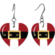 Load image into Gallery viewer, Christmas Santa Suit Heart Fishhook Dangle Earrings
