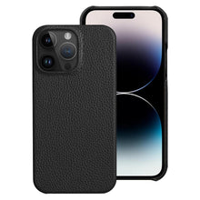 Load image into Gallery viewer, Genuine Leather Phone Case for iPhone 13 14 Pro Max 12 Mini 12 Pro Max Back Cover Neon Orange Silicone Phone Cover Wireless Charging Compatible Shockproof Protective Case for iPhone
