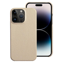Load image into Gallery viewer, Genuine Leather Phone Case for iPhone 13 14 Pro Max 12 Mini 12 Pro Max Back Cover Neon Orange Silicone Phone Cover Wireless Charging Compatible Shockproof Protective Case for iPhone
