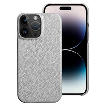 Load image into Gallery viewer, Genuine Leather Phone Case for iPhone 13 14 Pro Max 12 Mini 12 Pro Max Back Cover Neon Orange Silicone Phone Cover Wireless Charging Compatible Shockproof Protective Case for iPhone
