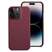 Load image into Gallery viewer, Genuine Leather Phone Case for iPhone 13 14 Pro Max 12 Mini 12 Pro Max Back Cover Neon Orange Silicone Phone Cover Wireless Charging Compatible Shockproof Protective Case for iPhone
