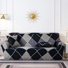 Load image into Gallery viewer, Geometric Sofa Covers Stretch Plaid Sofa Slipcovers for Living Room Elastic Sofa Cover Couch Armchair Cover Towel 1 2 3 4 Seater Slipcover For Sofas Loveseat Armchair Living Room Universal Furniture
