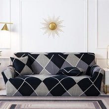 Load image into Gallery viewer, Geometric Sofa Covers Stretch Plaid Sofa Slipcovers for Living Room Elastic Sofa Cover Couch Armchair Cover Towel 1 2 3 4 Seater Slipcover For Sofas Loveseat Armchair Living Room Universal Furniture
