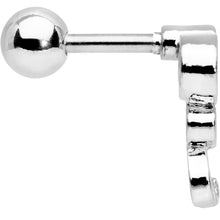 Load image into Gallery viewer, Aqua CZ Gem Sassy Swirl Cartilage Tragus Earring
