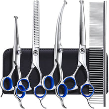 Load image into Gallery viewer, Gimars 6-in-1 Professional Stainless Steel Safety Pet Grooming Scissors

