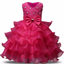 Load image into Gallery viewer, Girl Dress Kids Ruffles Lace Party Wedding Gown

