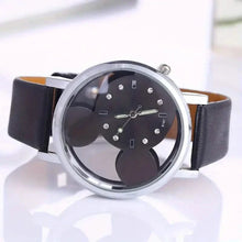 Load image into Gallery viewer, Girls Cute Elegant Hollow Out Mouse Quartz Watch With Faux Leather Band
