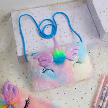 Load image into Gallery viewer, Girls Cute Sequin Plush Unicorn Tie Dye Bag
