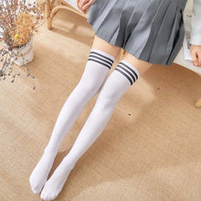 Load image into Gallery viewer, Girls Fashion School Student Socks Opaque Over Knee Thigh High Elastic Stockings for Women
