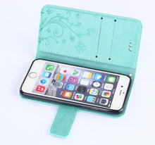 Load image into Gallery viewer, Girls Flip Wallet Case For iPhone 13 12 Mini Stand Leather Back Cover Cute Wallet Design PU Leather Phone Case For iPhone
