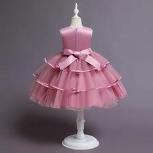 Load image into Gallery viewer, Girls' Patchwork Mesh Bow Party Dress

