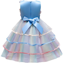 Load image into Gallery viewer, Girl's Rainbow Tulle Lace Dress
