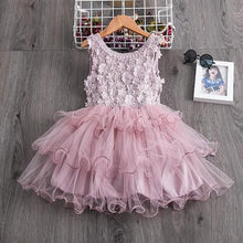 Load image into Gallery viewer, Girls' Ruffle Mesh Embroidered Dress
