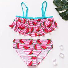 Load image into Gallery viewer, Girls Swimsuit High quality Girls swimwear Two pieces Kids Bikini Set Swimming Suit For Children Girls Swimsuit Flounce Bikini Set 2 Piece Swimwear Watermelon Ruffle Bathing Suits
