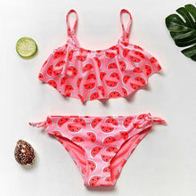 Load image into Gallery viewer, Girls Swimsuit High quality Girls swimwear Two pieces Kids Bikini Set Swimming Suit For Children Girls Swimsuit Flounce Bikini Set 2 Piece Swimwear Watermelon Ruffle Bathing Suits
