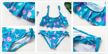Load image into Gallery viewer, Girls Swimsuit Kids Swimwear Cute Print Kids Bikini Sets Girls Swimsuits Two Piece Bathing Suit Sets 3D Printed Swimwear Ruffle Style Children Swimwear Kids Beach Wear 2-16 Year
