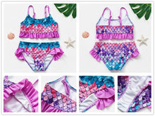 Load image into Gallery viewer, Girls Swimsuit Kids Swimwear Cute Print Kids Bikini Sets Girls Swimsuits Two Piece Bathing Suit Sets 3D Printed Swimwear Ruffle Style Children Swimwear Kids Beach Wear 2-16 Year
