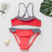 Load image into Gallery viewer, Girls Swimsuit Kids Swimwear Cute Print Kids Bikini Sets Girls Swimsuits Two Piece Bathing Suit Sets 3D Printed Swimwear Ruffle Style Children Swimwear Kids Beach Wear 2-16 Year
