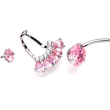 Load image into Gallery viewer, Pink Gem Swagger Sweep Dangle Belly Ring
