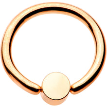 Load image into Gallery viewer, 5/16 Purple Faux Opal 3mm Disc Rose Gold IP BCR Captive Ring
