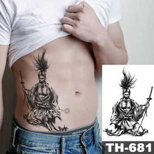 Load image into Gallery viewer, Gladiator Temporary Tattoo Sticker Flower Waterproof Big Modern Womens Mens Body Tattoo Luxury Design
