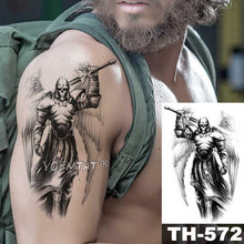 Load image into Gallery viewer, Gladiator Temporary Tattoo Sticker Flower Waterproof Big Modern Womens Mens Body Tattoo Luxury Design
