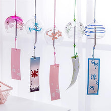 Load image into Gallery viewer, Glass Wind Chimes Japanese-Style Wind Chime Simple And Beautiful Label Pendnat Wind Bells Japanese Glass Wind Chime Handmade Pendants For Birthday Gift and Home Decors
