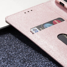 Load image into Gallery viewer, Glitter Leather Magnetic Flip Case for IPhone 14 13 11 12 Mini Pro Max Wallet Card Holder Cover Flip Shockproof Leather Wallet Case With Stand Silicone Bumper Cover

