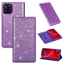 Load image into Gallery viewer, Glitter Leather Magnetic Flip Case for IPhone 14 13 11 12 Mini Pro Max Wallet Card Holder Cover Flip Shockproof Leather Wallet Case With Stand Silicone Bumper Cover
