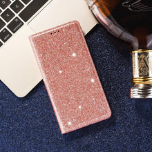 Load image into Gallery viewer, Glitter Leather Magnetic Flip Case for IPhone 14 13 11 12 Mini Pro Max Wallet Card Holder Cover Flip Shockproof Leather Wallet Case With Stand Silicone Bumper Cover

