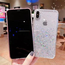 Load image into Gallery viewer, Glitter Luxury Soft Phone Case For iPhone 13 mini 12 Pro 11 ProMax For iPhone XR XS Max X 8 7 6s 6 Plus Back Cover Case Fashion Glitter Silicone Clear Shiny Sparkly Soft Flexible Shock-Absorbing Slim Protective Case
