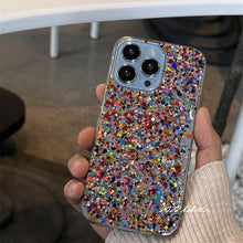 Load image into Gallery viewer, Glitter Sequins Slim Phone Case For iPhone 11 12 13 X XR XS Max 7 8 Plus Shining Clear Soft Silicone Cover Glitter Camera Lens Case, Cute Shiny Diamond Slim Clear Back Cover and Matte Cushioned Silicone Shockproof Case
