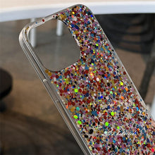 Load image into Gallery viewer, Glitter Sequins Slim Phone Case For iPhone 11 12 13 X XR XS Max 7 8 Plus Shining Clear Soft Silicone Cover Glitter Camera Lens Case, Cute Shiny Diamond Slim Clear Back Cover and Matte Cushioned Silicone Shockproof Case
