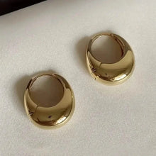 Load image into Gallery viewer, Glossy Chunky Shaped Hoop Earrings Copper Jewelry Vintage Elegant Style Female Geometric Ear Buckles
