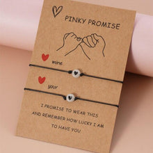 Load image into Gallery viewer, Glow In Dark Hand Bracelets With Luminous Bead Matching Friendship Bracelets Gift Luminous Acrylic Friendship Card Bracelet Set Couples Matching Bracelets Friendship Jewelry For Valentine's Day Mother's Day
