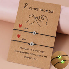 Load image into Gallery viewer, Glow In Dark Hand Bracelets With Luminous Bead Matching Friendship Bracelets Gift Luminous Acrylic Friendship Card Bracelet Set Couples Matching Bracelets Friendship Jewelry For Valentine's Day Mother's Day
