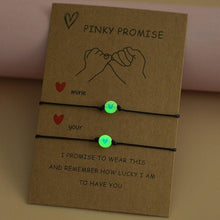 Load image into Gallery viewer, Glow In Dark Hand Bracelets With Luminous Bead Matching Friendship Bracelets Gift Luminous Acrylic Friendship Card Bracelet Set Couples Matching Bracelets Friendship Jewelry For Valentine's Day Mother's Day
