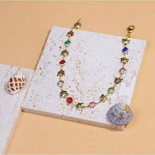 Load image into Gallery viewer, Gold Butterfly with Multi Color Crystal Stone Ankle Bracelet
