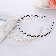 Load image into Gallery viewer, Gold Metal Hairbands For Women Hair Accessories Designer Band Hoops Wedding Pearl Headband Metal Bridal Headwear Bands
