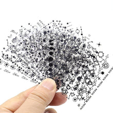 Load image into Gallery viewer, Gold Moon Star 3D Nail Stickers Ultra-thin Adhesive Decals Nail Art Decorations Stamping Manicure Nails Stickers Tool 3d Nail Decal Stickers Manicure Nail Art Decoration Accessories Holographic Old English Character Nail Self-Adhesive Sticker
